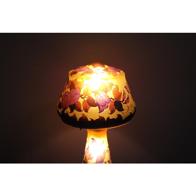 Glass Paste Mushroom Lamp by Emile Gallé, 1980s For Sale - Image 12 of 13