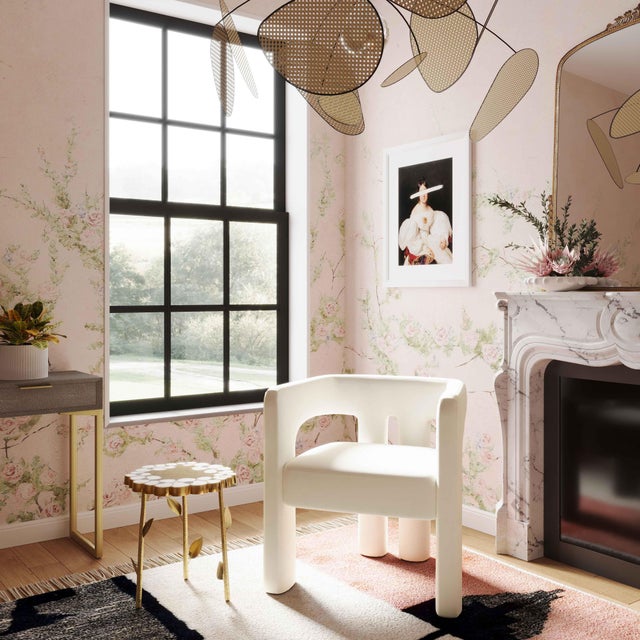 Sloane Cream Velvet Chair For Sale In Los Angeles - Image 6 of 7