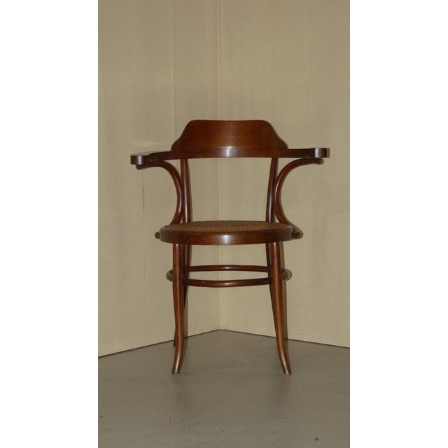 The chairs with the name of a woman \. Wäckerlin, steam curved mulberry desk chair with Vienna straw seat and hand...