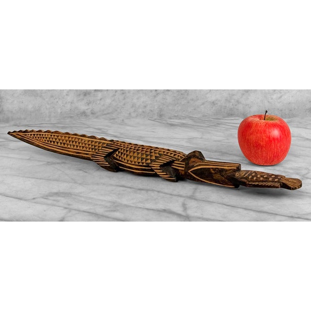 Vintage African Tribal Crocodile Wood Carved Sculpture, c. Mid 20th Century - An Unusual Hand Carved Tribal Crocodile From...