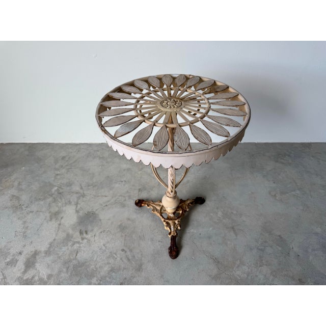 Vintage French Style Metal Garden Side Table / Plant Stand For Sale - Image 4 of 12
