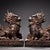 Asian Pair of Antique Gilt Bronze Guardian Lion Figurines, 6900g Total, Ming Mark For Sale - Image 3 of 10