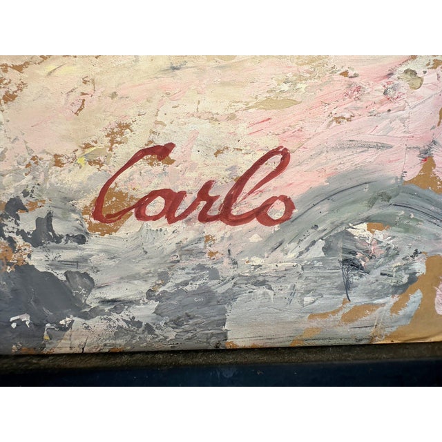 Vintage Mid Century Modern "Carlo" Matador Painting - 1960s Large Impasto For Sale In New York - Image 6 of 7