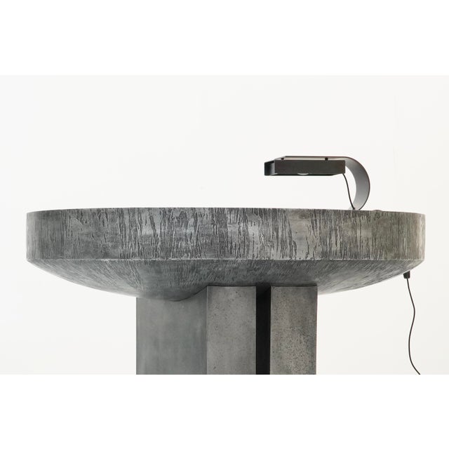 1960s Vintage Handmade Console Table in Etched Steel by Roger Bonduel, Belgium, 1960s For Sale - Image 5 of 11