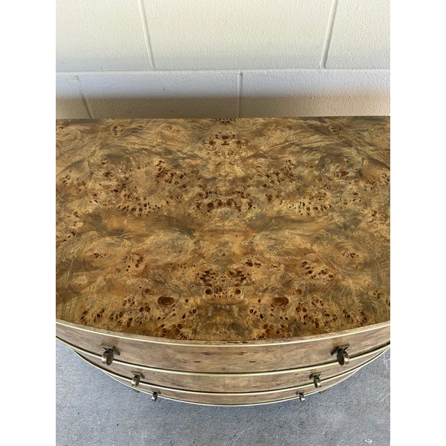 Tan Jonathan Charles Co Fulgurite Burl Demi Lune Chest For Sale - Image 8 of 9