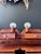 Bilboquet Lamps in Glass and Wood, 1970, Set of 2 For Sale - Image 3 of 4