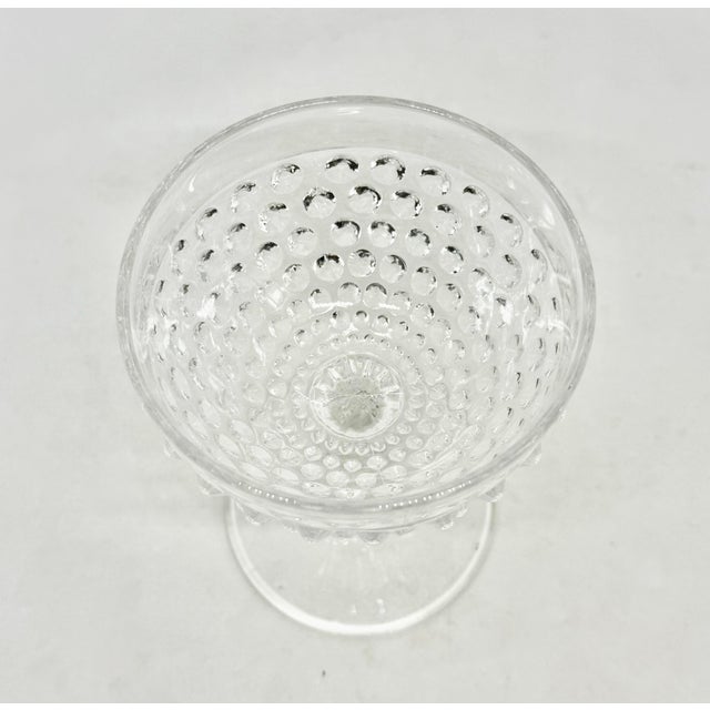1930’s Duncan & Miller Hobnail Clear Pressed Glass 4 5/8” Champagne Tall Sherbet For Sale In Washington DC - Image 6 of 11