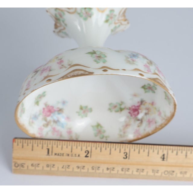 Cream Early 20th Century Haviland Limoges France Hand-Painted Floral Footed Sherbet Dessert Cups - Set of 5 For Sale - Image 8 of 9