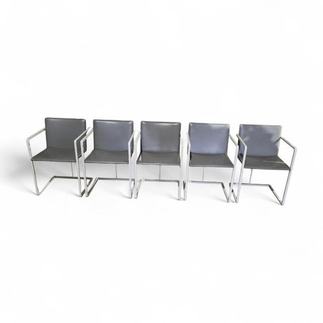 Grey Fabric and White Steel Chairs by Pierre Mazairac & Karel Boonzaaijer for Hennie de Jong, 1970s, Set of 4 For Sale - Image 12 of 17