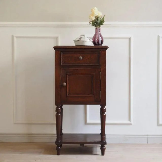 Antique Bedside Table with Red Marble Top, 1900s For Sale - Image 14 of 14