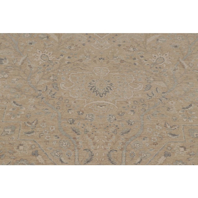 2010s Rug & Kilim’s Oushak-Inspired Rug, Creamy Beige With Blue Floral Patterns For Sale - Image 5 of 10