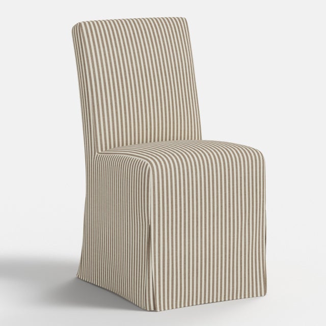 Spritely Home Slipcover for Stoffer Home x Cloth & Company for Lindy Dining Chair in Jane Stripe Burlap For Sale - Image 4 of 7