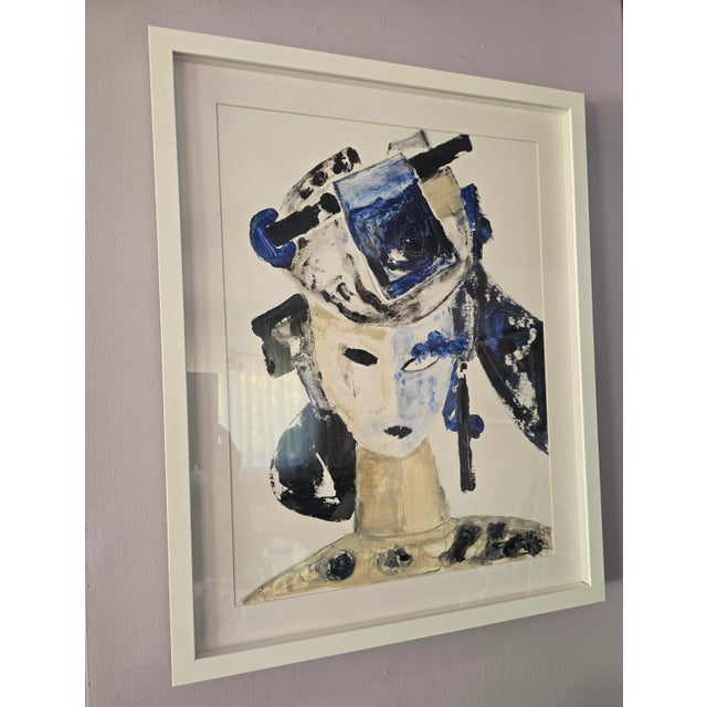 Shadow Box Framed Original Oil Painting Female Portrait / Pablo Picasso For Sale - Image 13 of 13