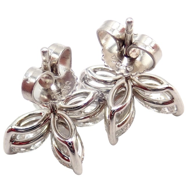 Contemporary 1990s Tiffany & Co. Platinum Victoria Marquise Cut Diamond Large Earrings, A Pair For Sale - Image 3 of 9