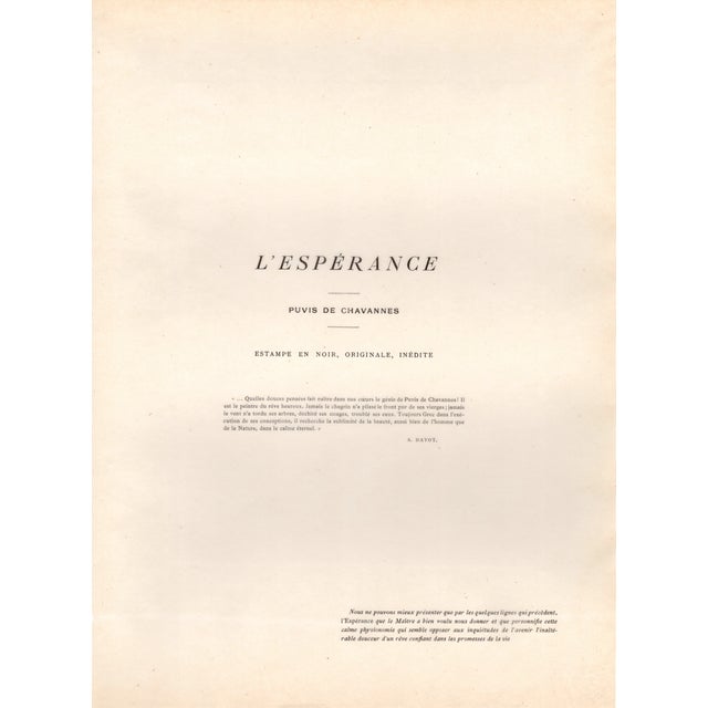 Paper Pierre Puvis de Chavannes, L'Espérance, Lithograph on Paper For Sale - Image 7 of 10