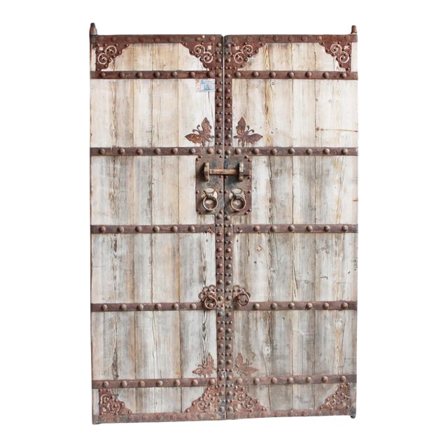 Vintage Mid 20th Century Elm & Iron Garden Gate For Sale