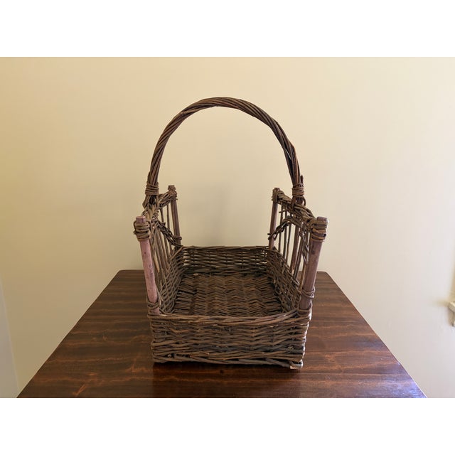 Vintage Rustic Twig Magazine Holder With Arched Handle For Sale In South Bend - Image 6 of 8