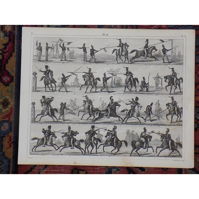 Antique 19th Century Military Training Lithographs - a Pair For Sale - Image 4 of 6