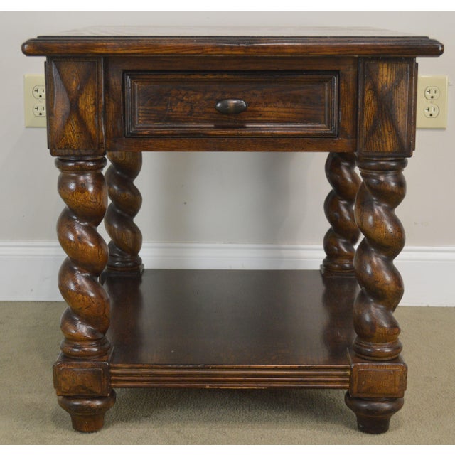 Lane Eddie Bauer Home Collection Oak Barley Twist Side Table Chairish