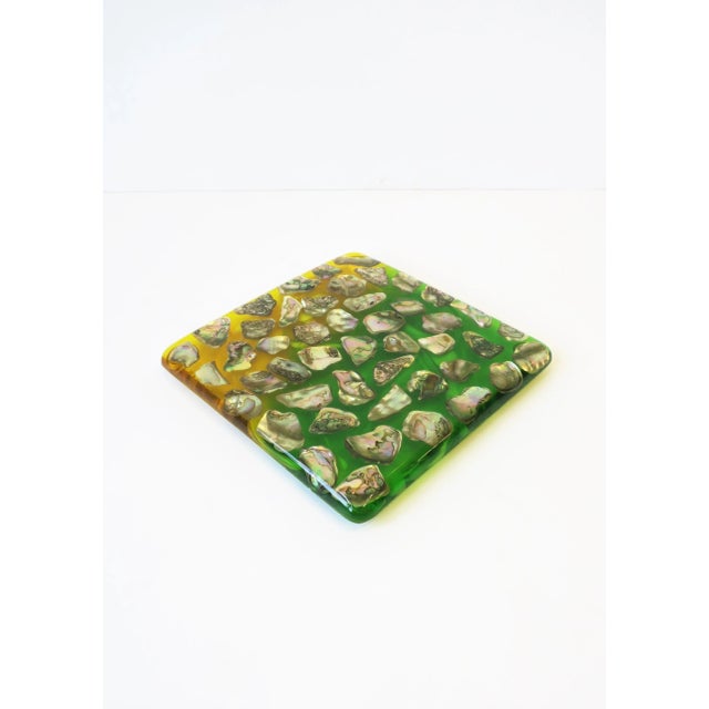 Abalone Seashell and Acrylic Kitchen Table Trivet For Sale In New York - Image 6 of 13