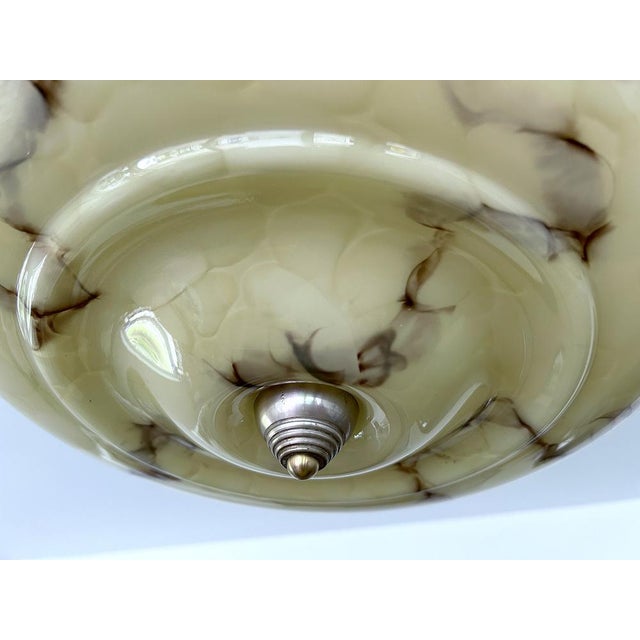 Art Deco Pendant Light in Marble Glass, 1930s For Sale - Image 16 of 18