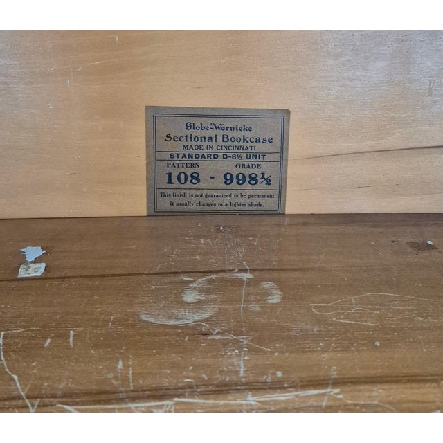 Wood Oak Globe-Wernicke Antique Stacking Barrister Bookcase For Sale - Image 7 of 7