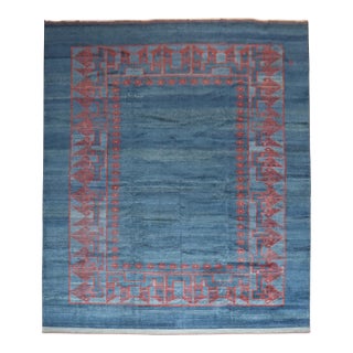 Oversize Contemporary Persian Blue Red Rug - 11'4" x 17'5" For Sale