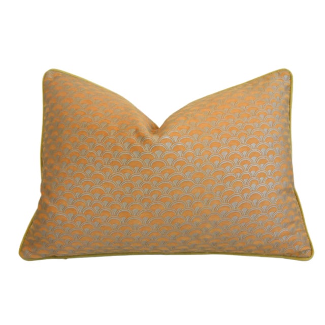 Textile Venetian Italian Mariano Fortuny Papiro Feather/Down Pillow 25" X 17" For Sale - Image 7 of 7