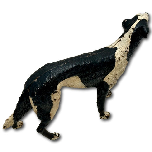 Black Rare & Large Size Model Antique American Cast Iron Russian Wolfhound / Borzoi Dog Doorstop 10.5 Inch Tall X 15 Inches Long For Sale - Image 8 of 18