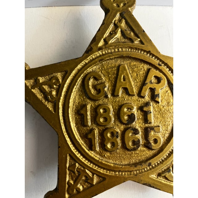 American Antique G.A.R. 1861 1865 Cast Iron Star For Sale - Image 3 of 4