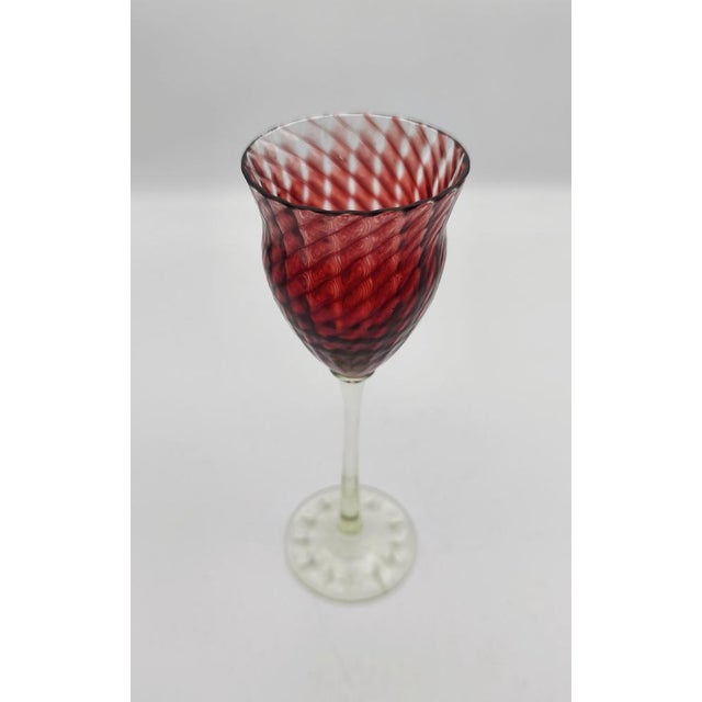 An exceptionally rare and museum-quality Art Nouveau wine glass designed by the legendary master glassmaker Emile Gallé...