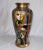 Large 18” tall Picasso inspired cubist faces vase. Multicolor with gilt banding at base and rim, and silver grid pattern...