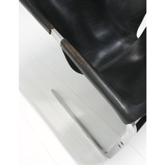 1960s First Edition Leather F444 Cantilever Lounge Chair by Pierre Paulin for Artifort, 1960s For Sale - Image 5 of 18