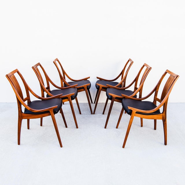 Rare 1960s Glenn of California Low Arm Walnut Dining Chairs For Sale In Los Angeles - Image 6 of 18