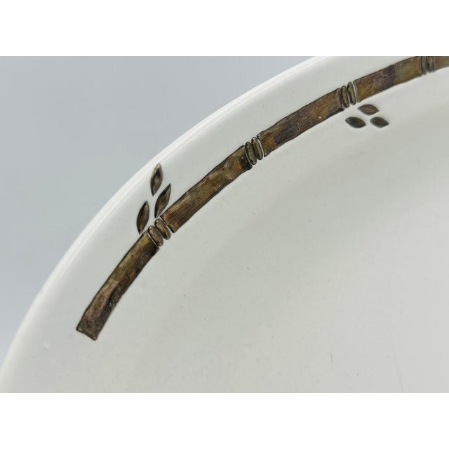 1980s Modern Emilia Castillo Taxco Silver Bamboo Porcelain Oval Platter For Sale - Image 15 of 18