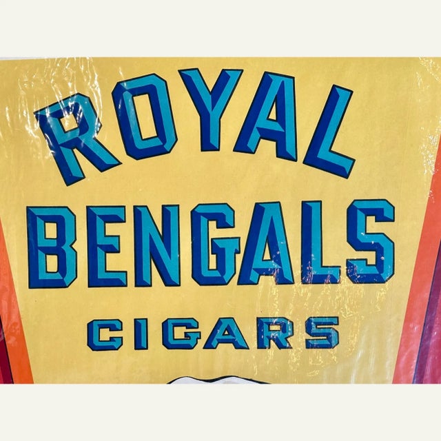 American Circa 1920s Royal Bengals Cigars Advertising Poster For Sale - Image 3 of 4