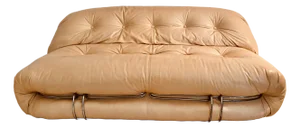 Vintage 1970s Soriana Two Seater by Afra and Tobia Scarpa for Cassina, Natural Leather