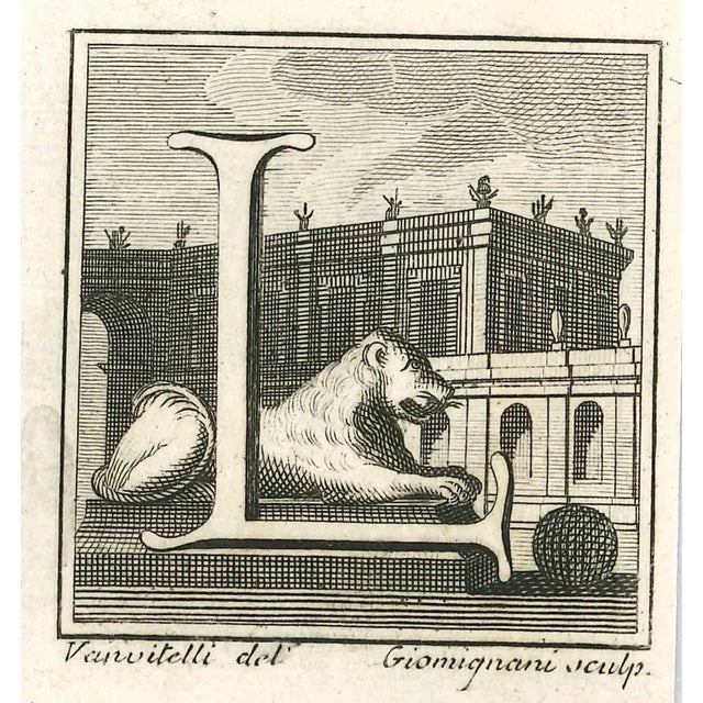 Letter of the Alphabet L, from the series "Antiquities of Herculaneum", is an etching on paper realized by Luigi...