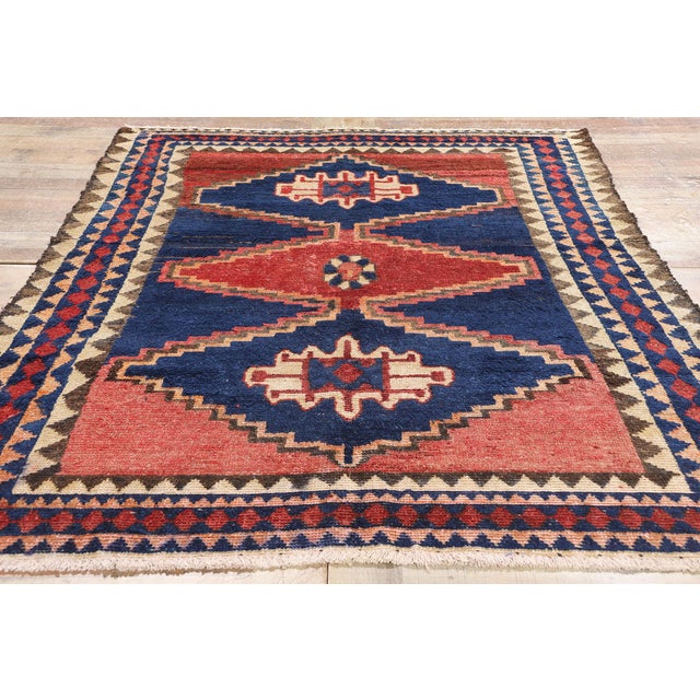 Red Vintage Persian Lori Rug - 04'10 X 07'03 For Sale - Image 8 of 9