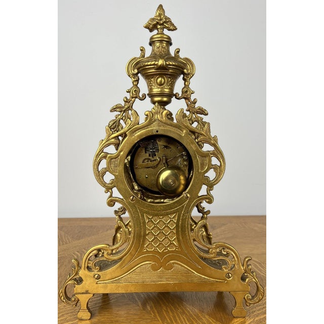 Vintage Style Clock in Brass For Sale - Image 10 of 14