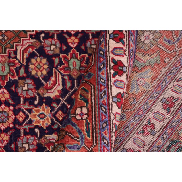 Textile Shabby Chic Vintage Persian Tabriz Mahi Purple/Rust Wool Rug - 10'0'' X 12'7'' For Sale - Image 7 of 10