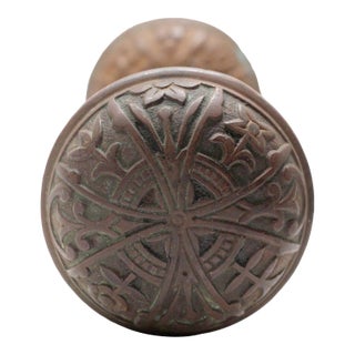 Antique Lockwood Bronze Aesthetic Entry Door Knobs For Sale