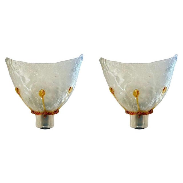 Murano Glass Wall Lights from Mazzega, Italy, 1970, Set of 2 For Sale - Image 10 of 10