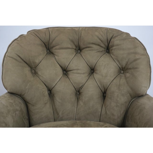 1990s Pair Hancock & Moore Suede Lounge Chairs For Sale - Image 5 of 18