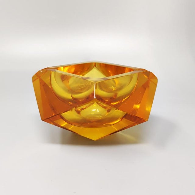 Italian Ochre Ashtray or Catchall by Flavio Poli for Seguso, 1960s For Sale - Image 7 of 7