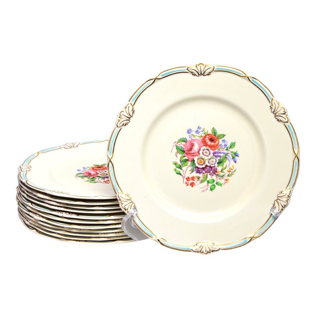 Early 20th Century Staffordshire English Plates - Set of 12 For Sale