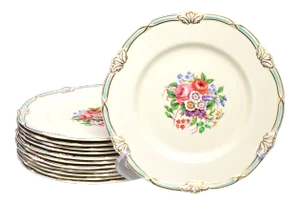 Early 20th Century Staffordshire English Plates - Set of 12