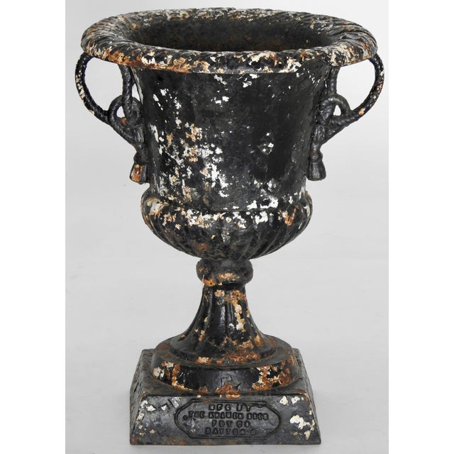 Victorian Pair of 19th Century Cast Iron Planters With Rope Designed Handles For Sale - Image 3 of 10