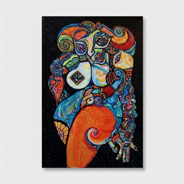 This is a one-of-a-kind original cubist painting by San Diego artist, Alexander Arshansky. Its dimensions are 36" x 24" x...