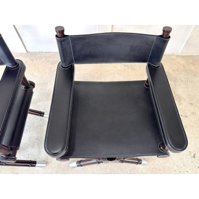 Ralph Lauren (2) Ralph Lauren Director’s Chairs in Estate Black Leather For Sale - Image 4 of 14